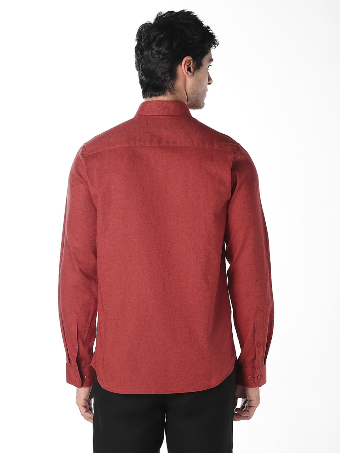 Rust Linen Blend Shirt