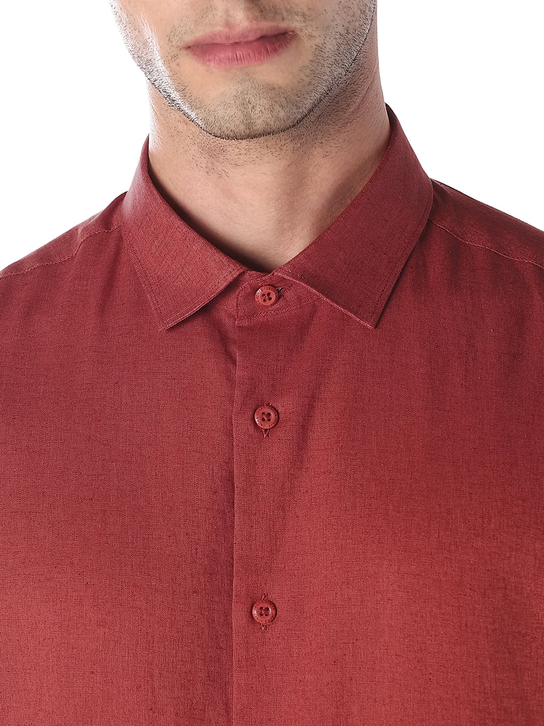 Rust Linen Blend Shirt