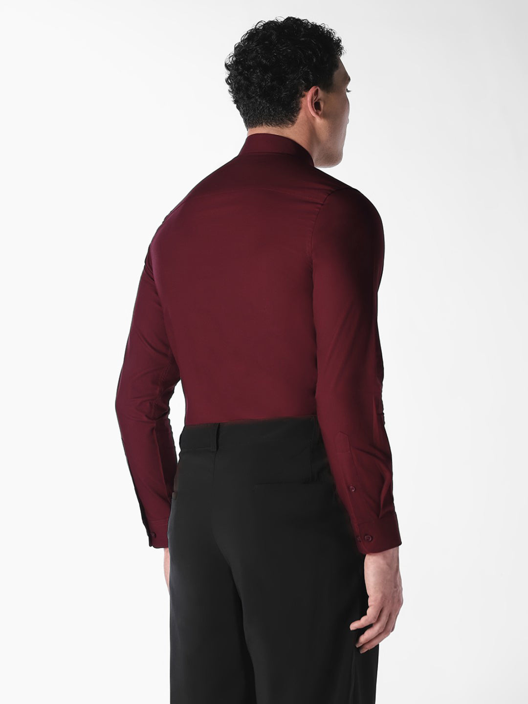 Wine Formal Full Sleeves Shirt