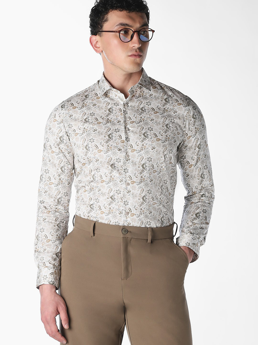 Cotton Floral Print Shirt