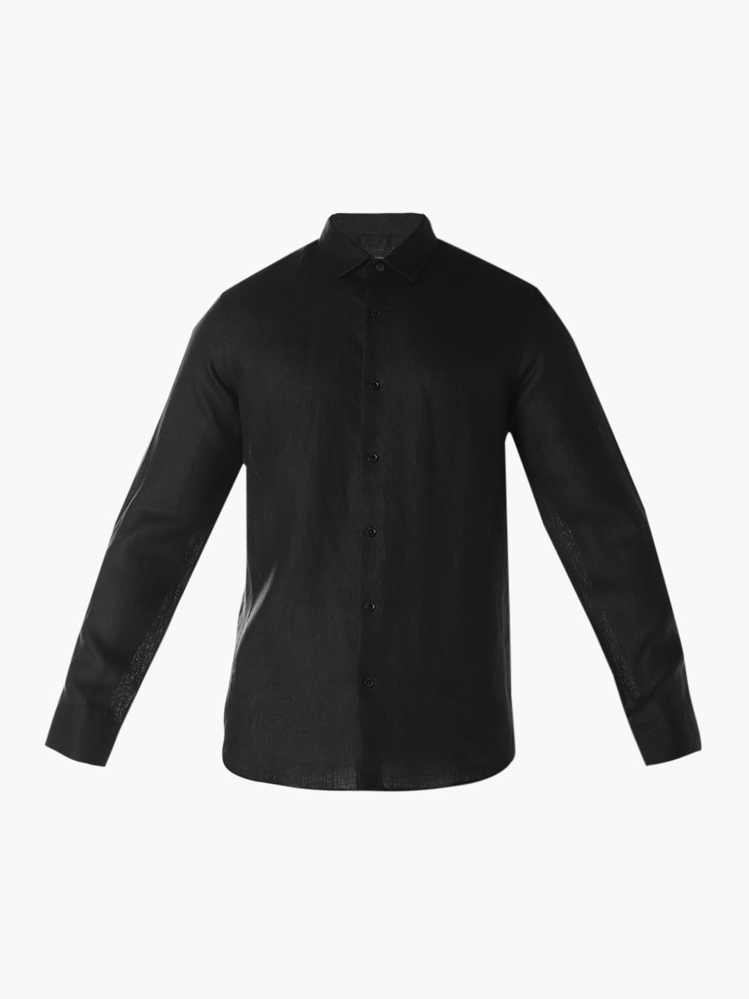 Black Linen Full Sleeves Shirt
