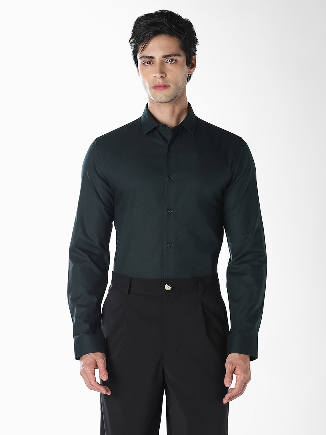 Dark Green Slim Fit Formal Shirt