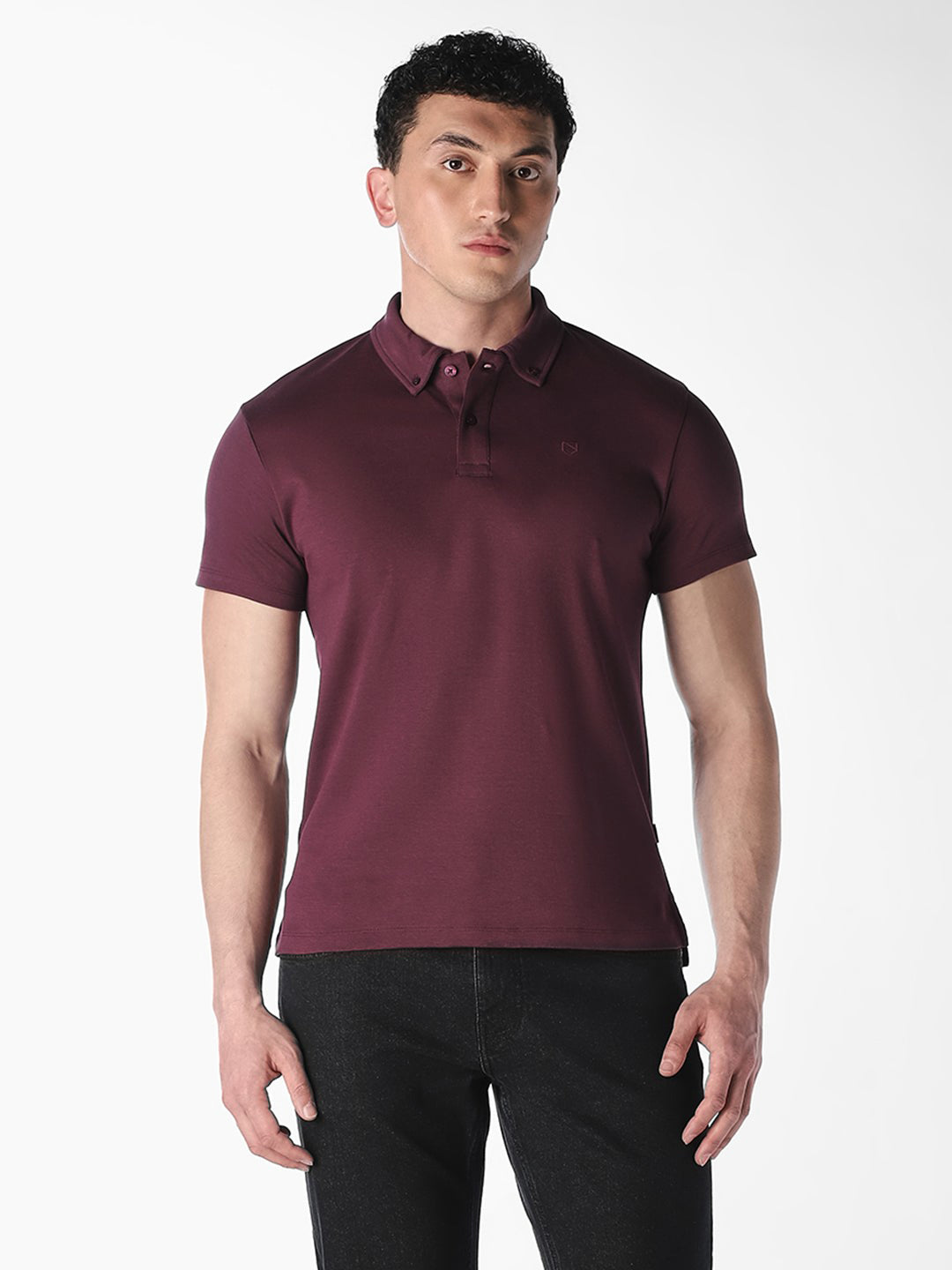 Burgundy Cotton Polo