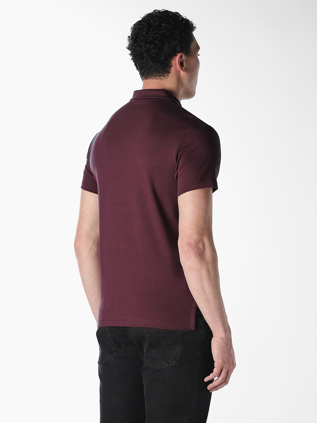 Burgundy Cotton Polo