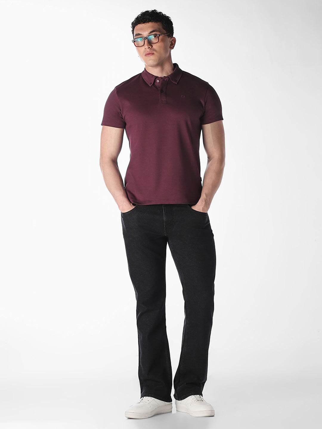 Burgundy Cotton Polo