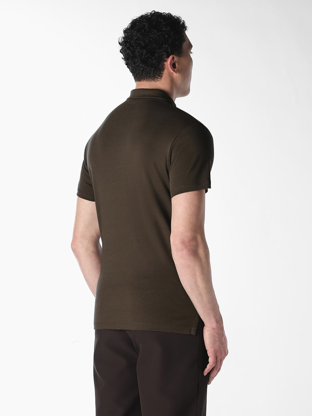 Dark Brown Cotton Polo