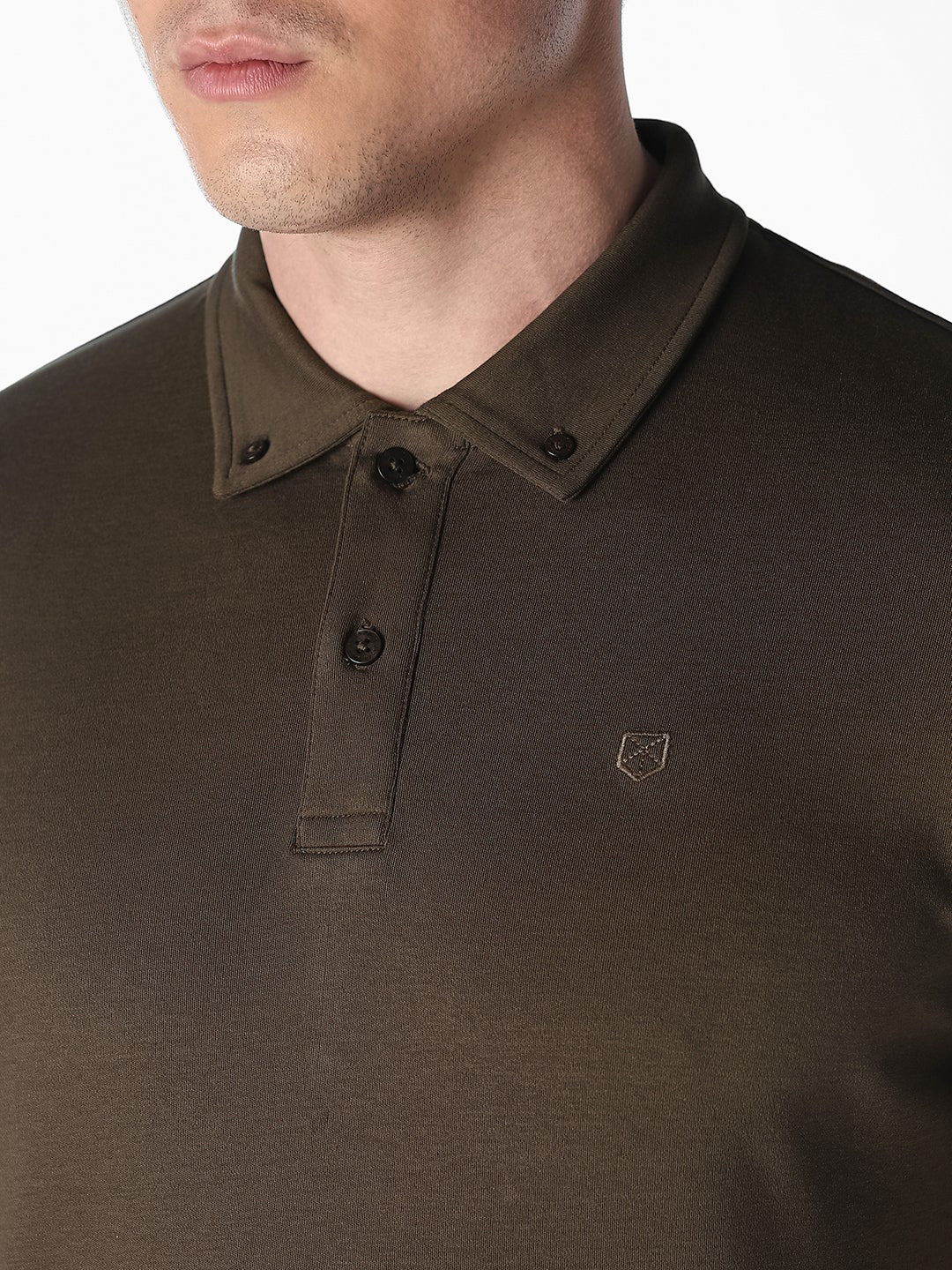 Dark Brown Cotton Polo