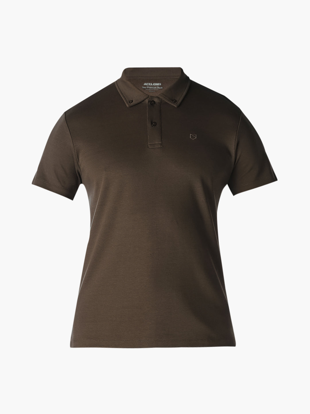 Dark Brown Cotton Polo