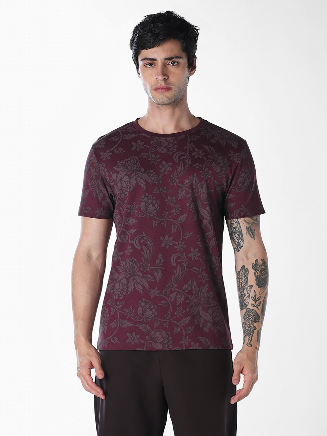 Floral Print Cotton Polo