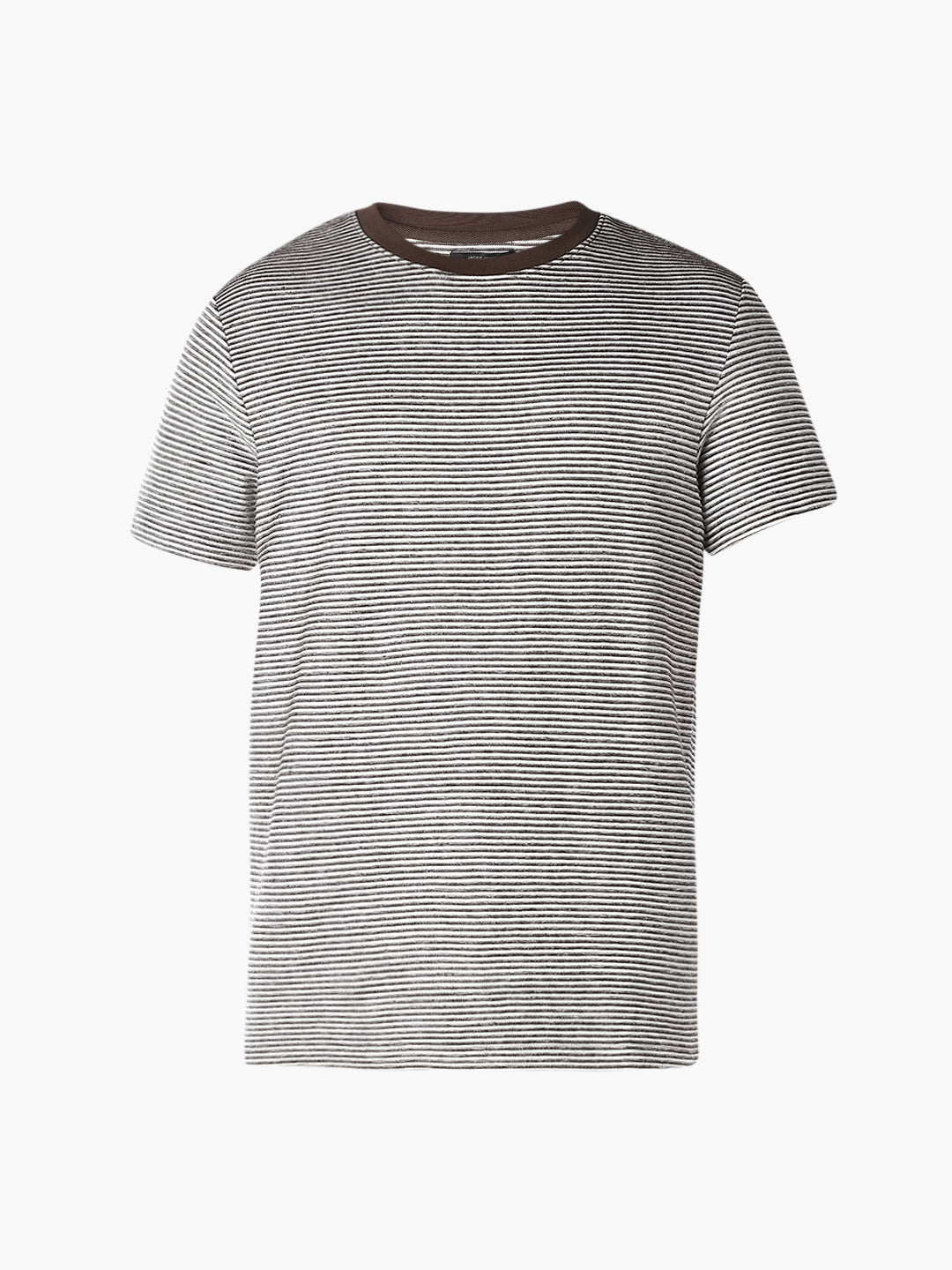 Dark Brown Striped Cotton T-shirt