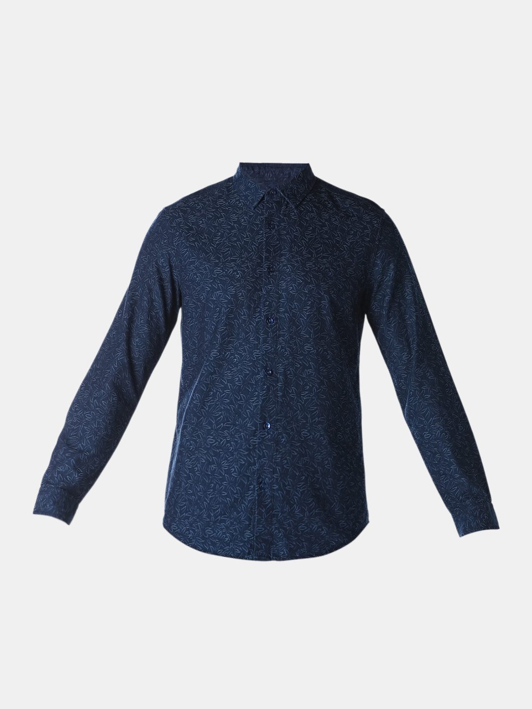 Dark Blue Printed Jacquard Shirt