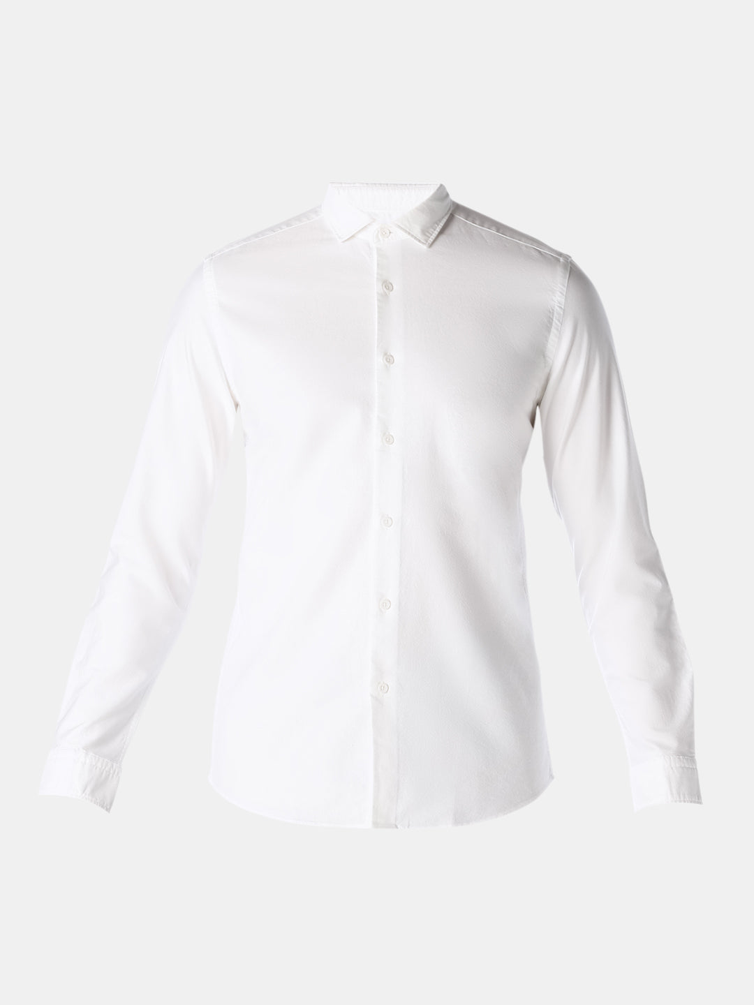 White Dobby Full Sleeves Shirt