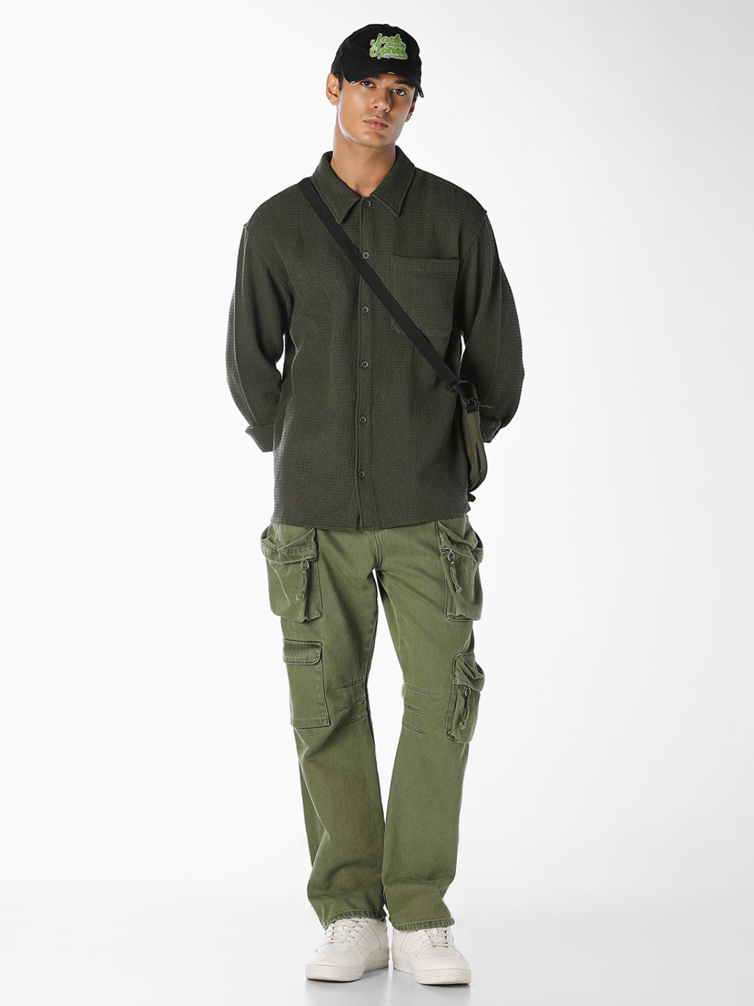 Green Waffle Twill Shirt