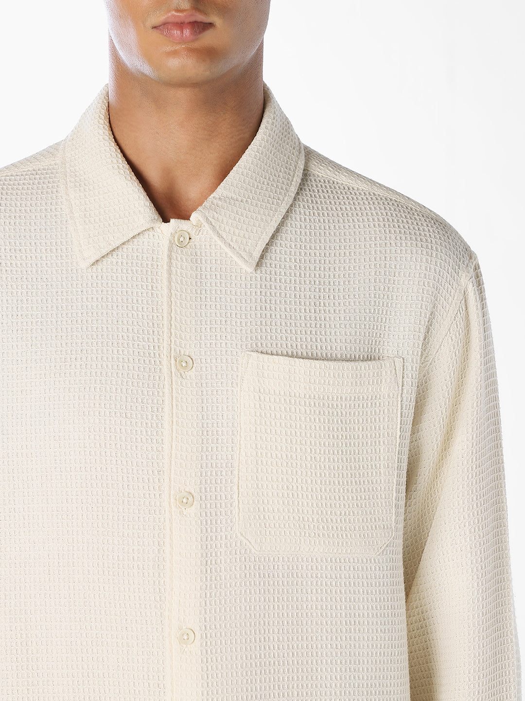 Beige Waffle Twill Shirt