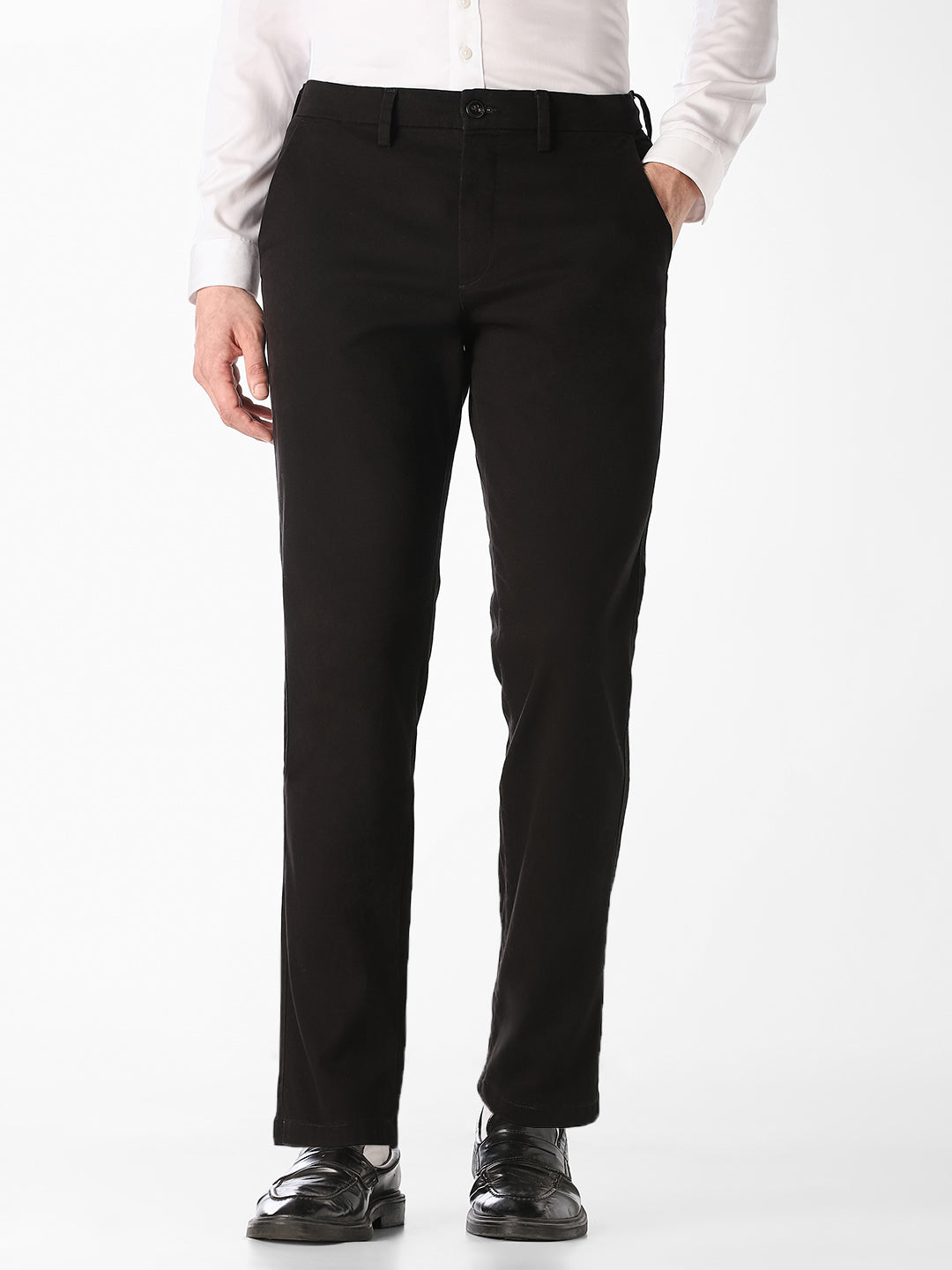 Black 4 Pocket Regular Fit Chino
