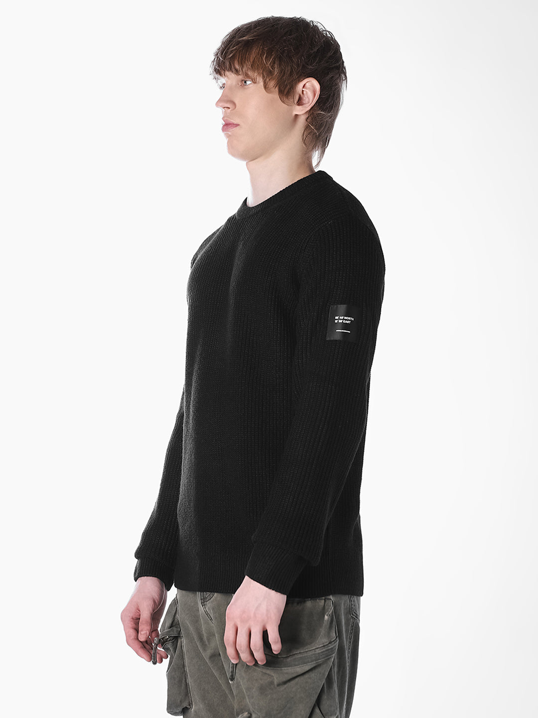 Black Jacquard Regular Fit T-shirt
