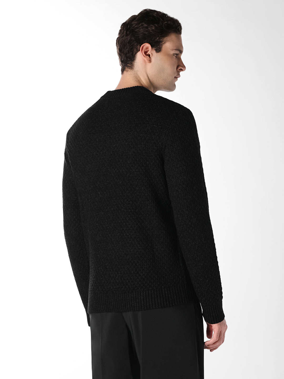 Dark Grey Textured Pullover