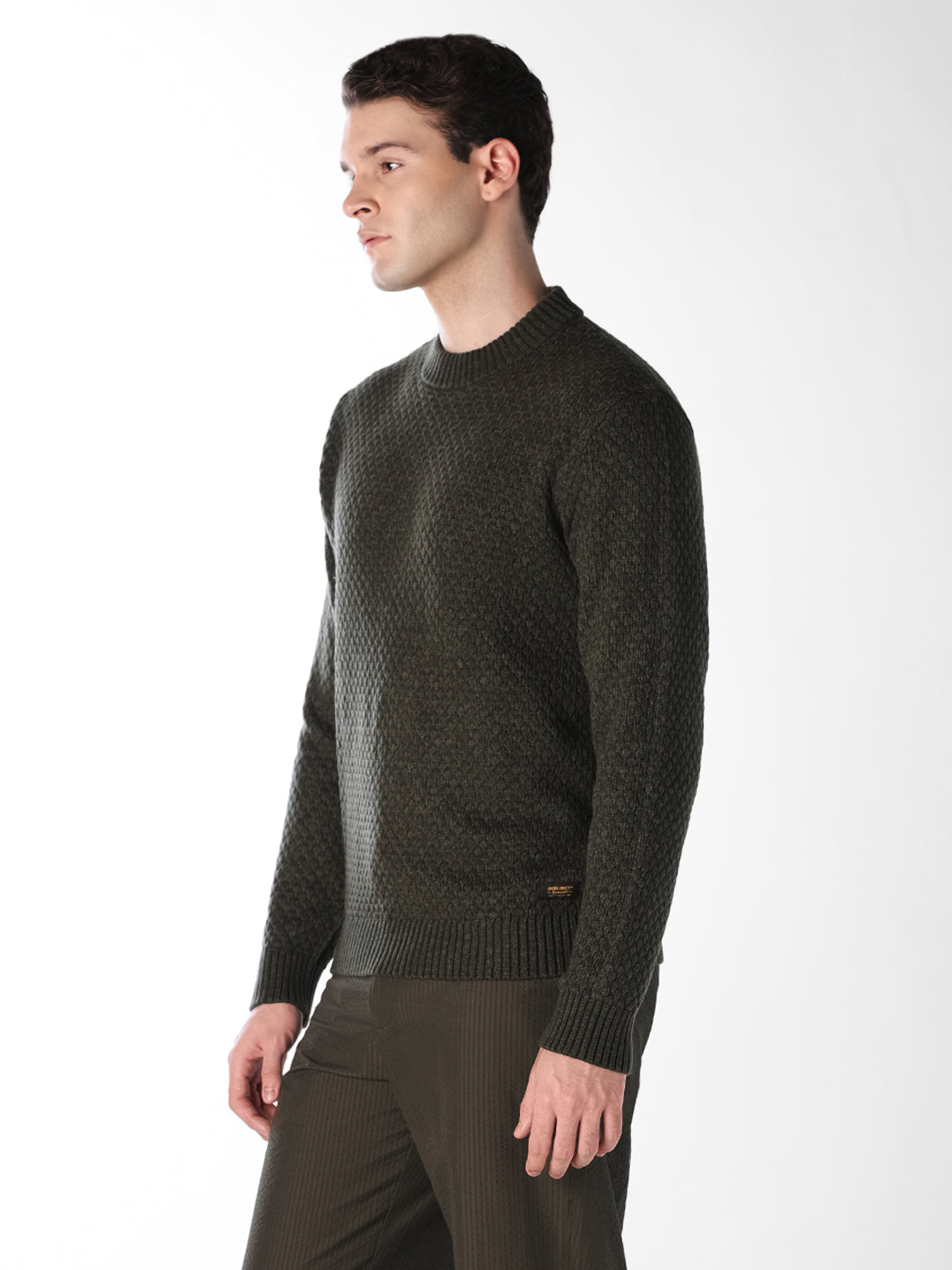 Dark Green Textured Pullover
