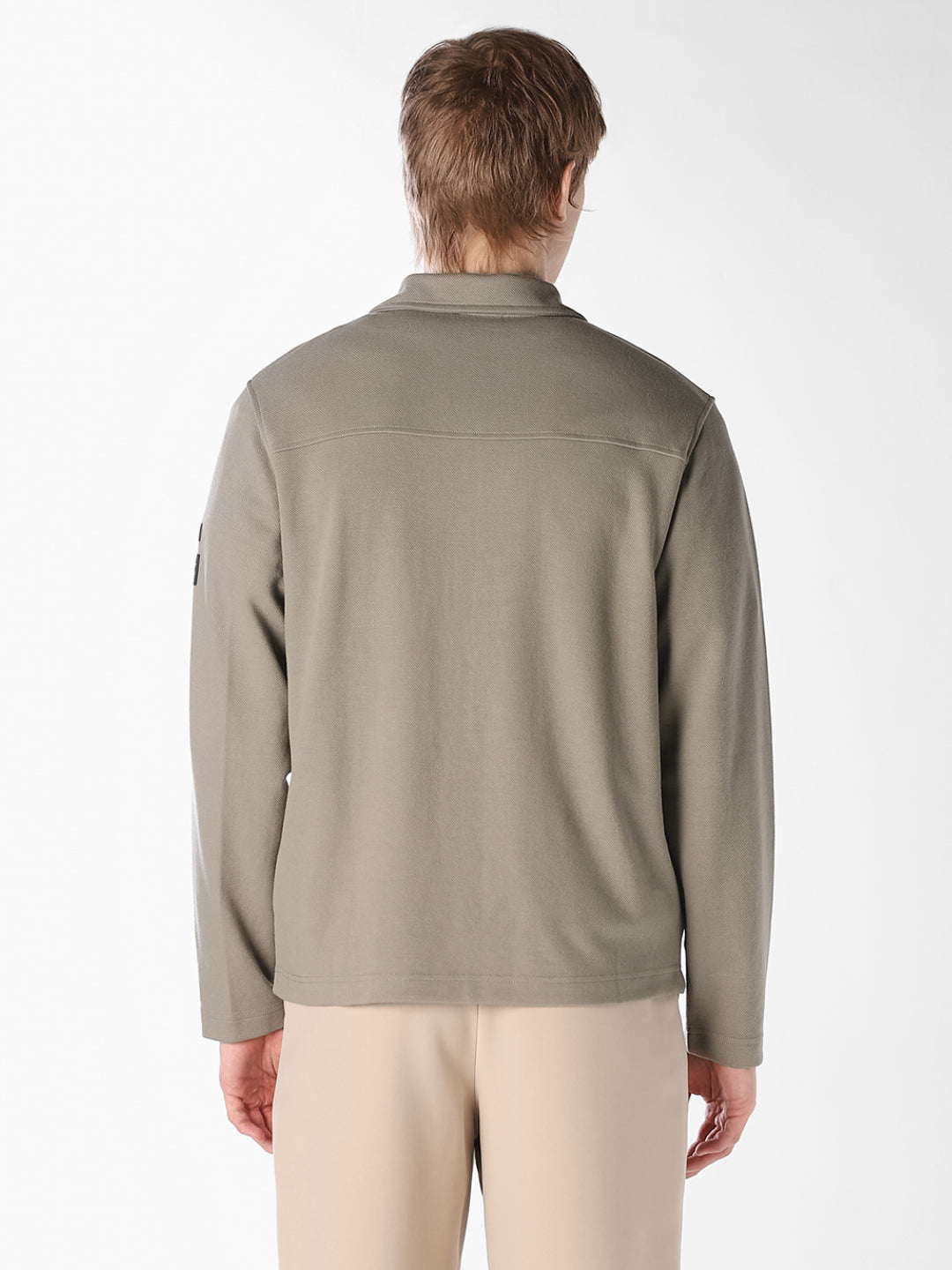 Green Twill Sweat Overshirt