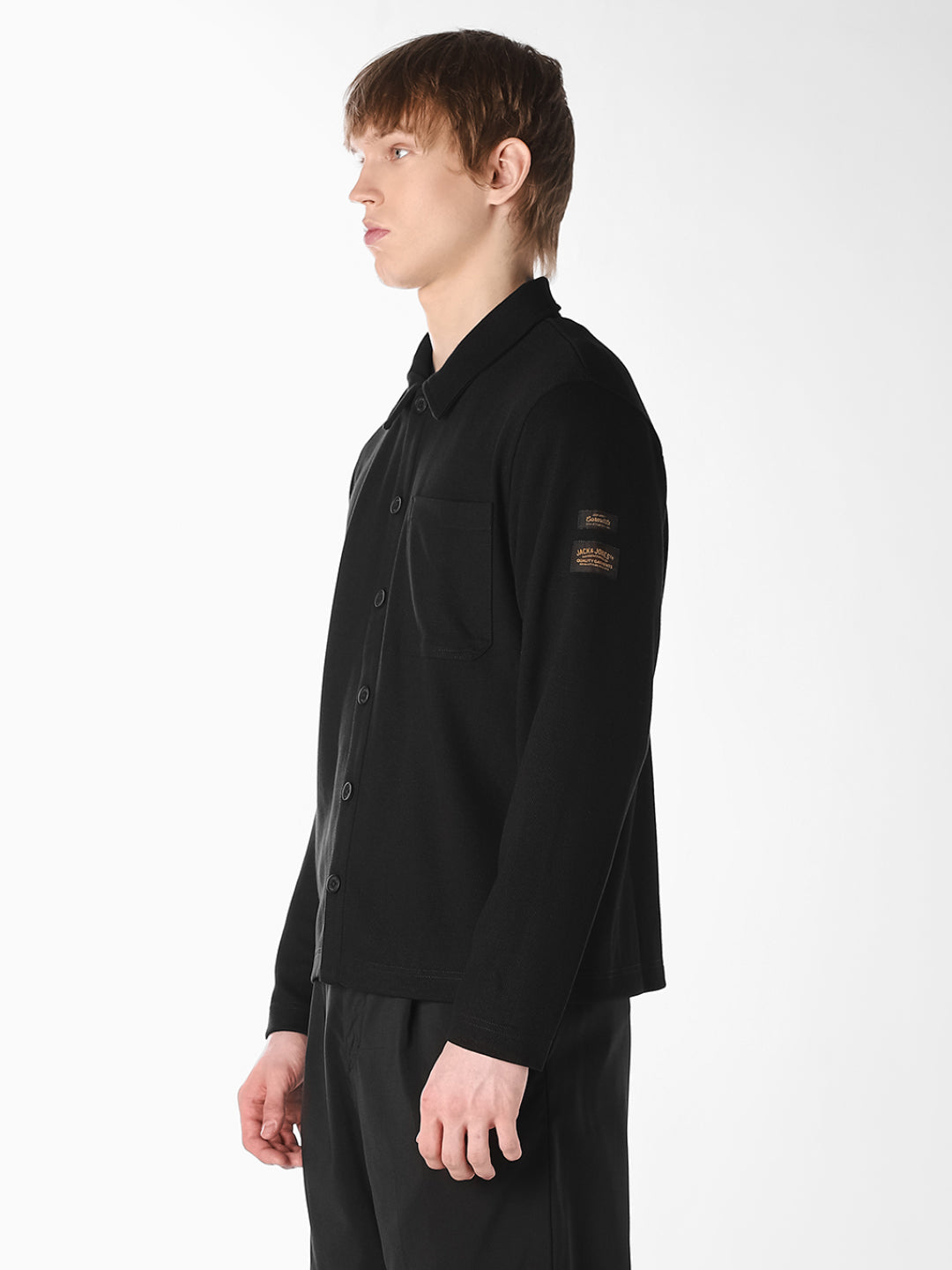 Black Twill Sweat Overshirt