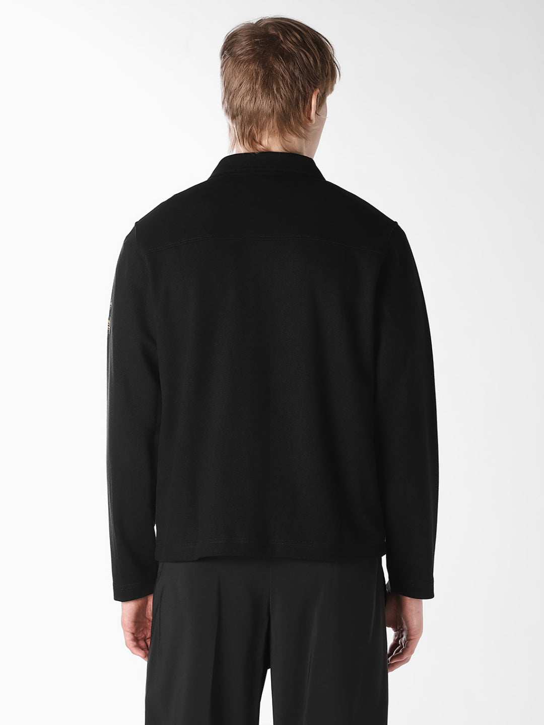 Black Twill Sweat Overshirt