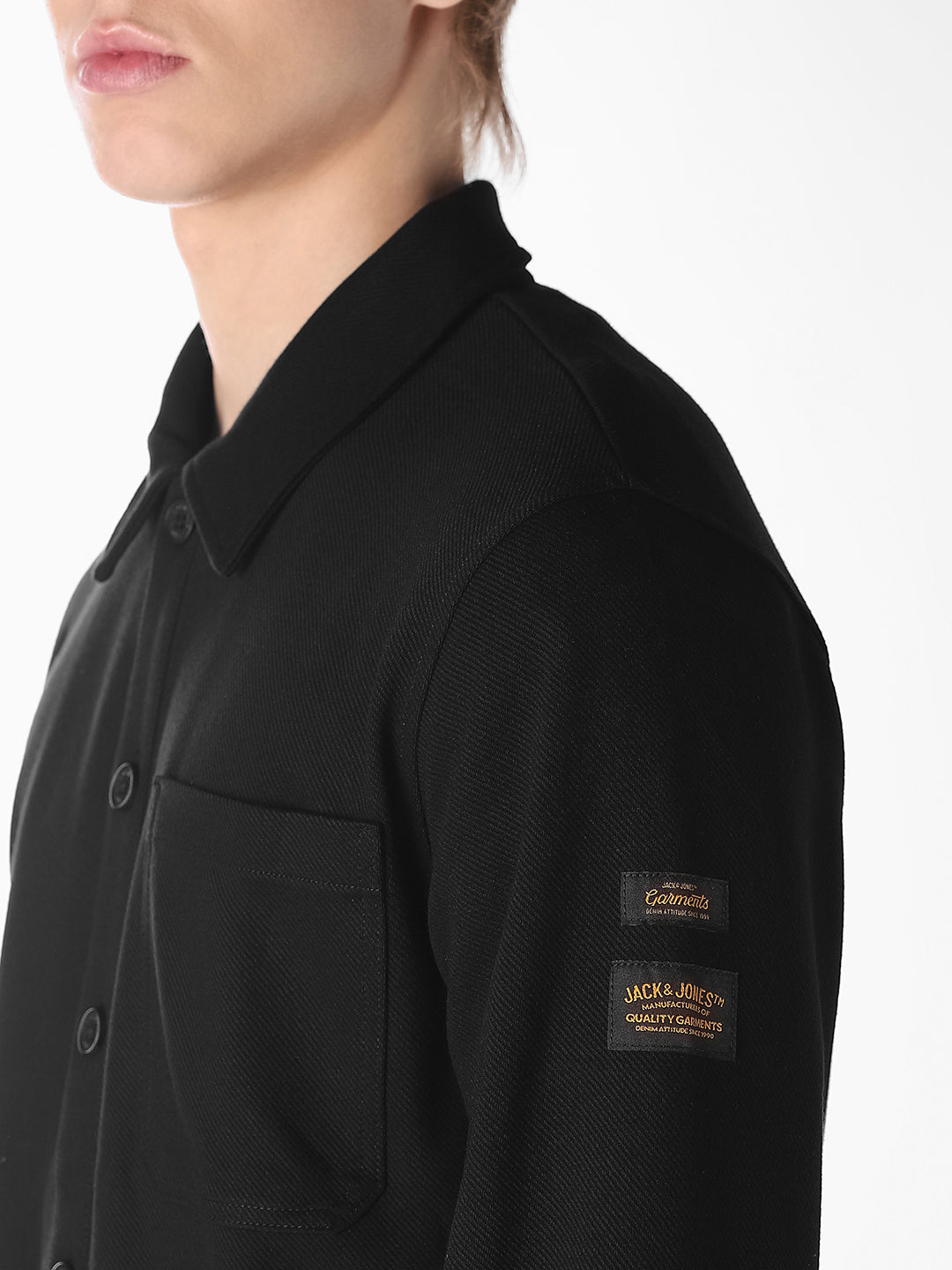 Black Twill Sweat Overshirt