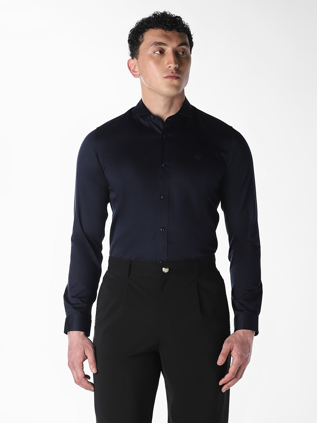 Navy Blue Slim Fit Formal Shirt