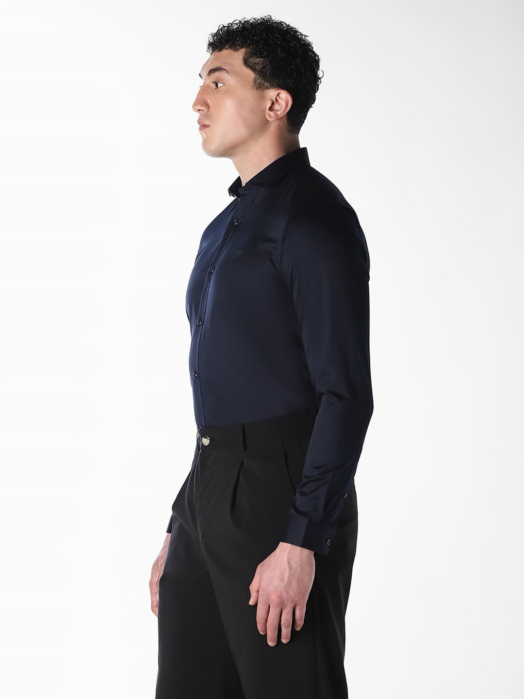 Navy Blue Slim Fit Formal Shirt