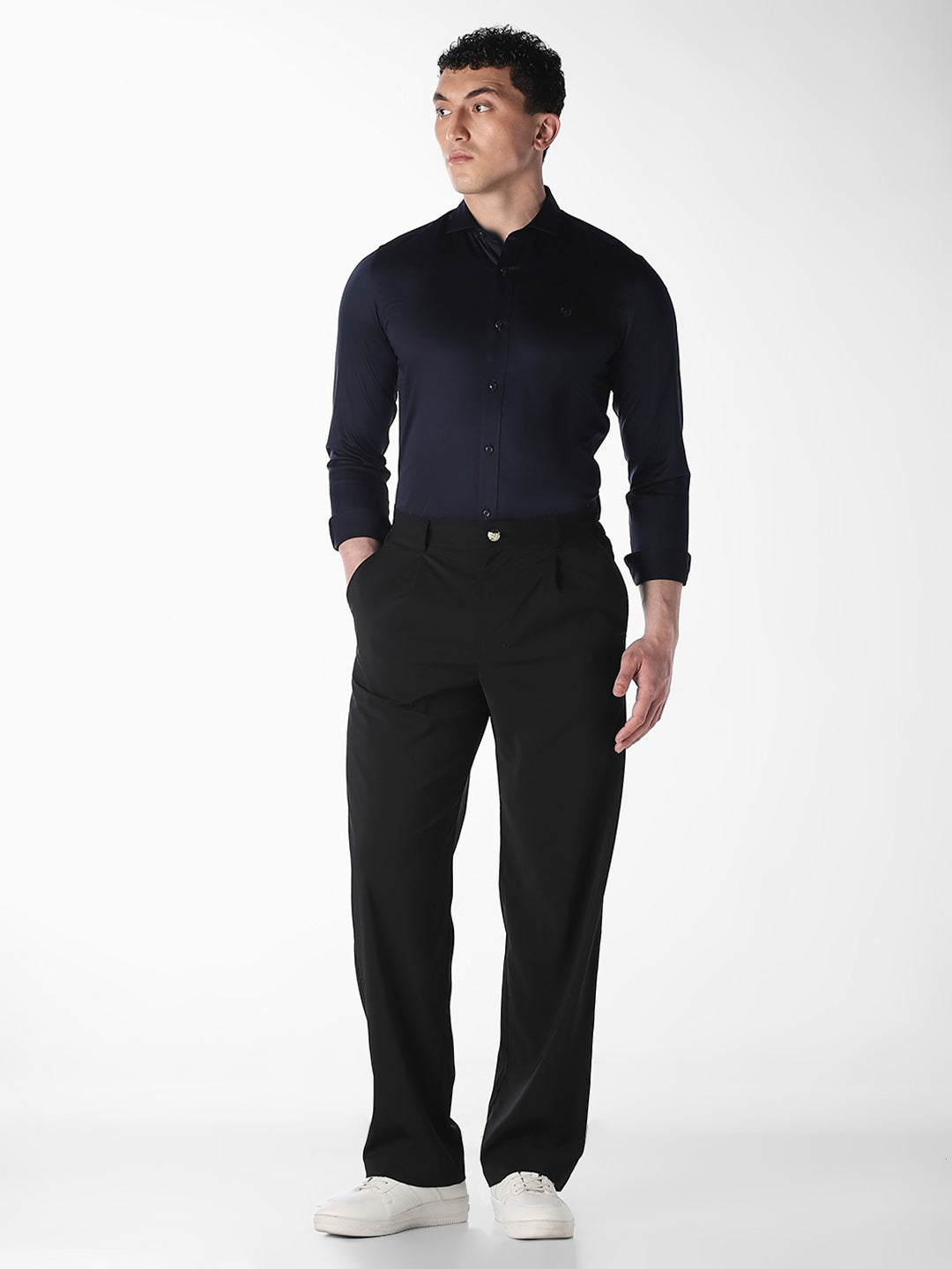 Navy Blue Slim Fit Formal Shirt