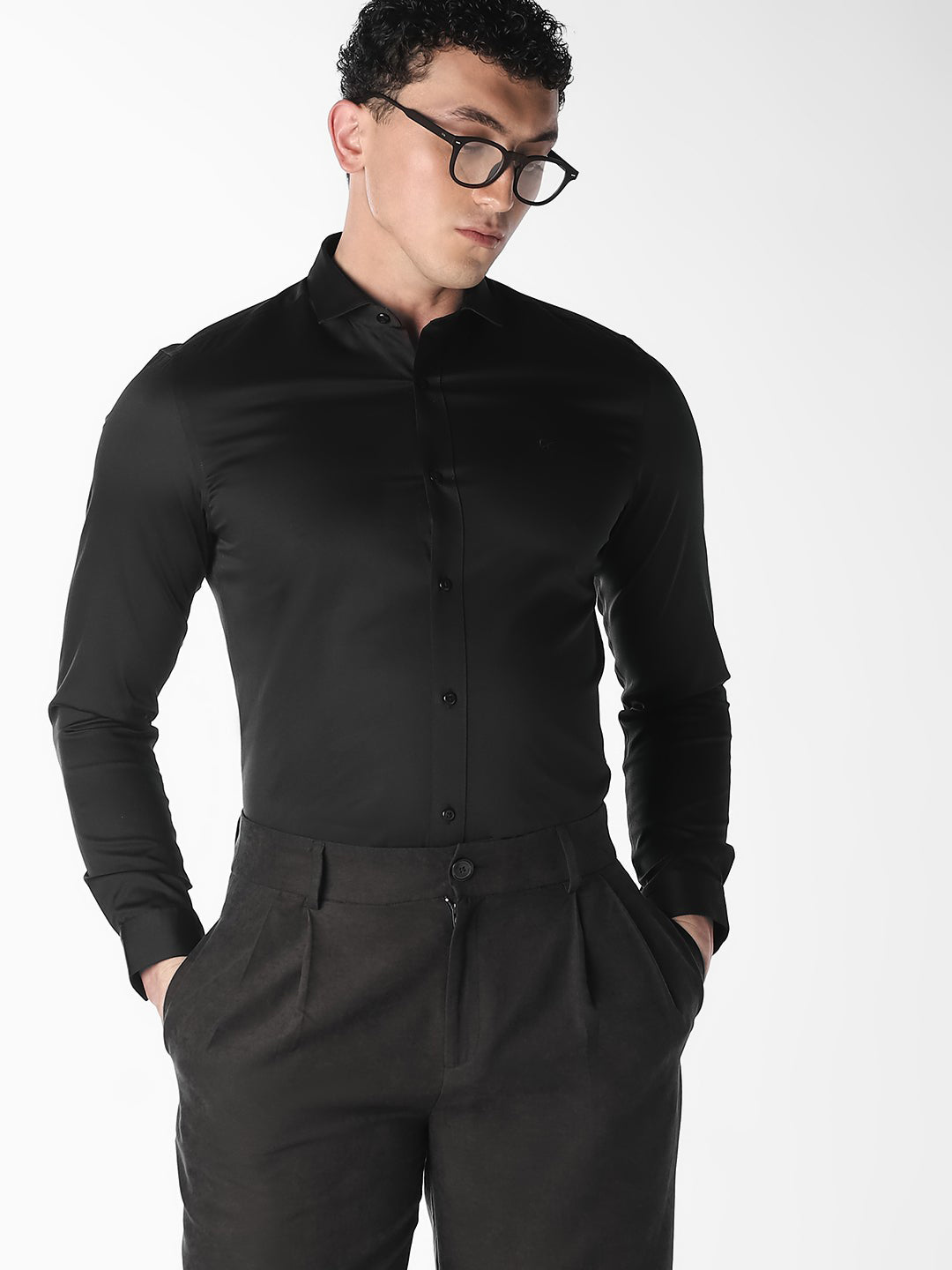 Black Slim Fit Formal Shirt