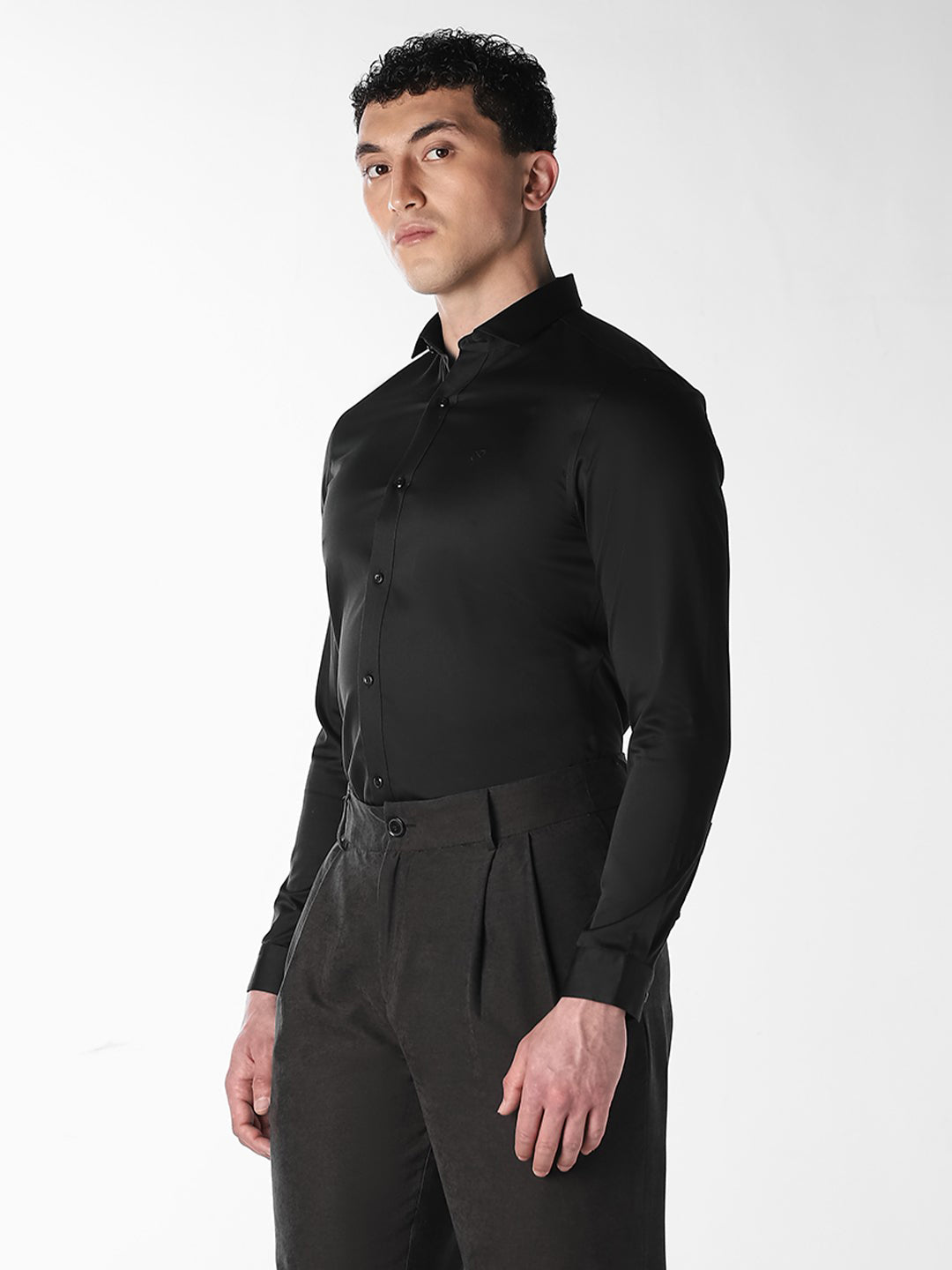 Black Slim Fit Formal Shirt