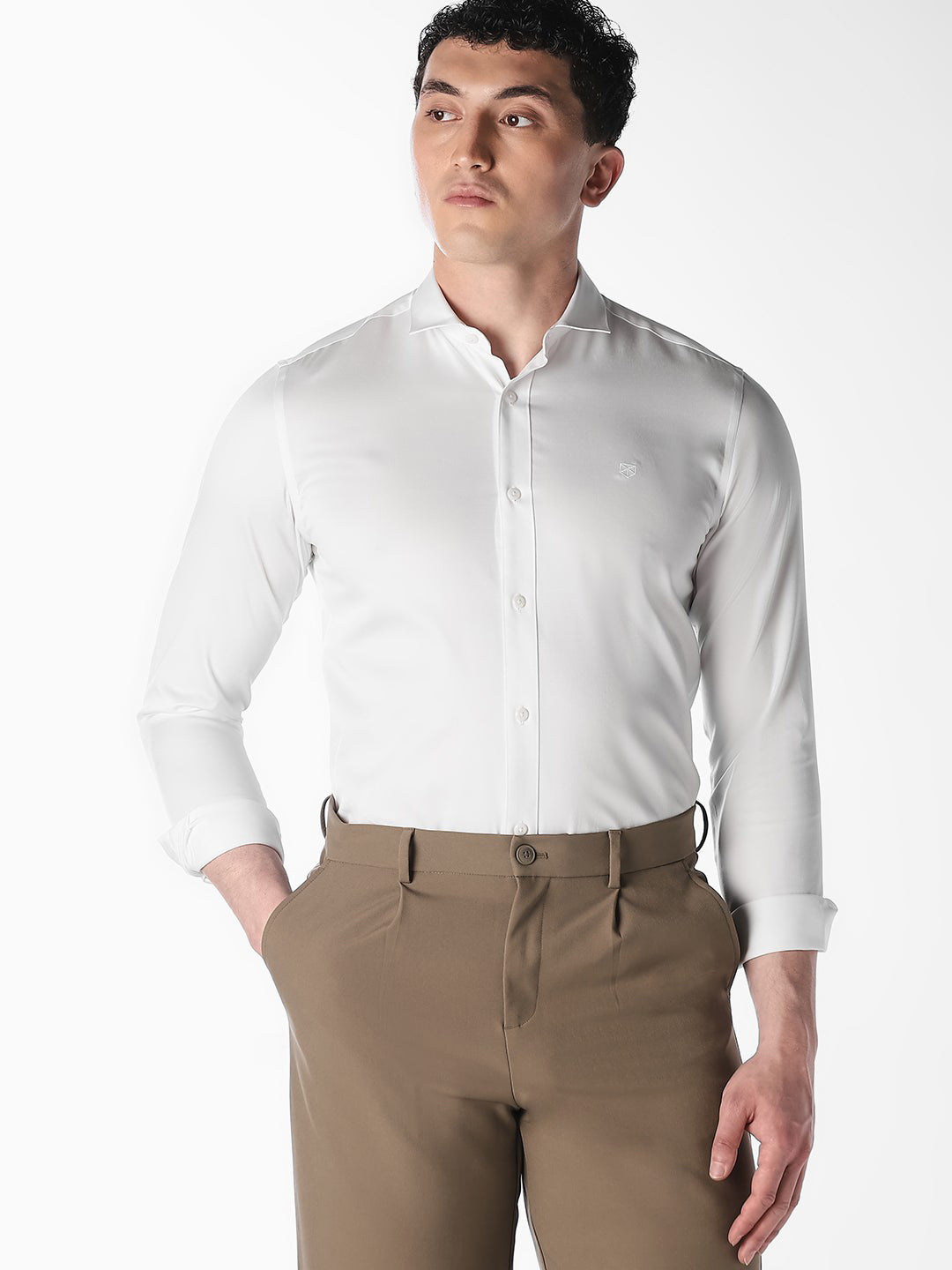 White Slim Fit Formal Shirt