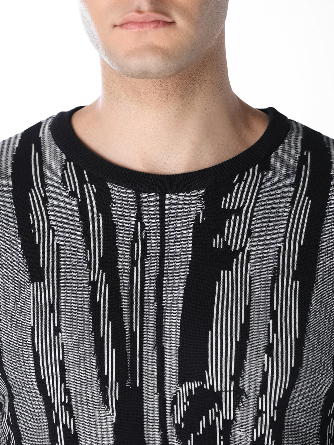 Black Printed Sweater