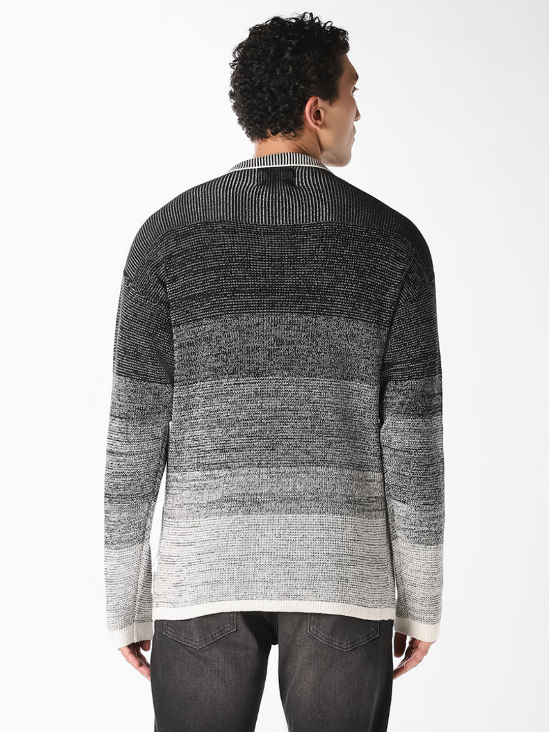 Black Striped Knitted Pullover