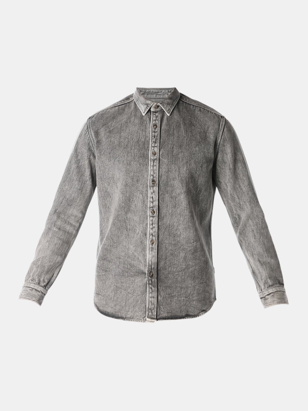 Grey Washed Denim Shirt