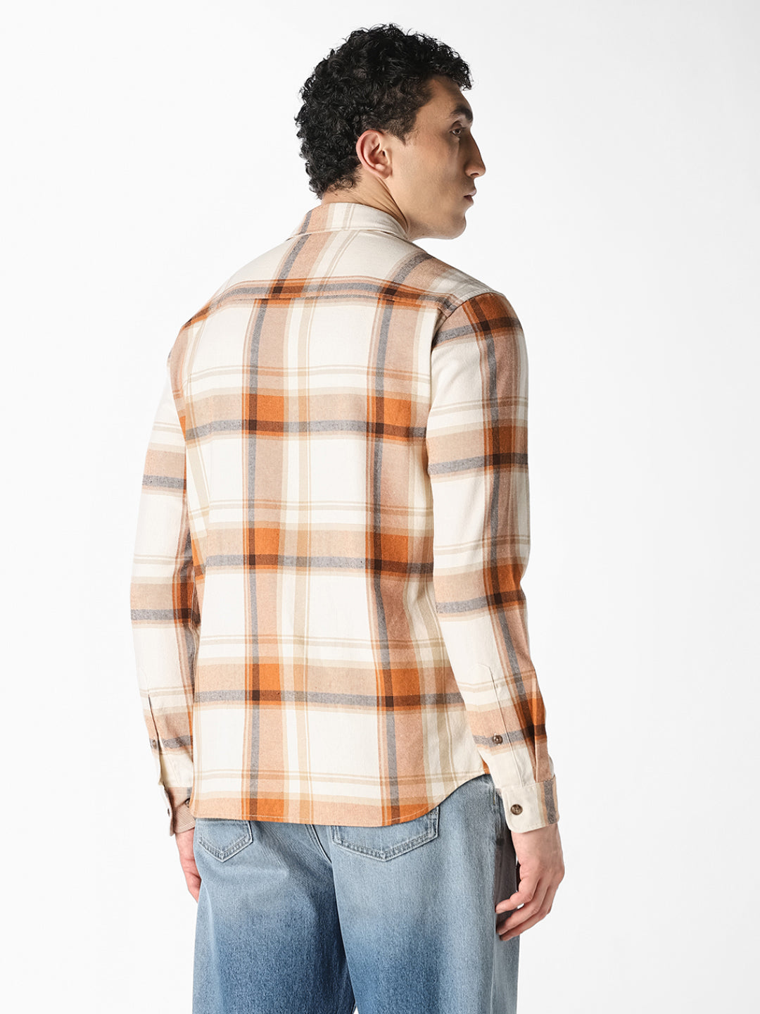 White Cotton Check Shirt