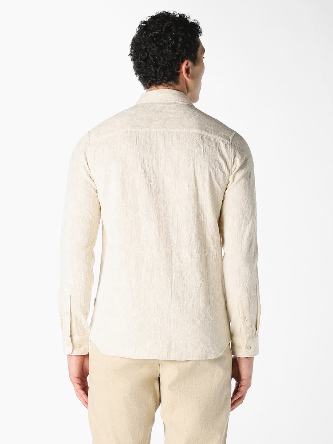 Off-White Textured Dobby Shirt