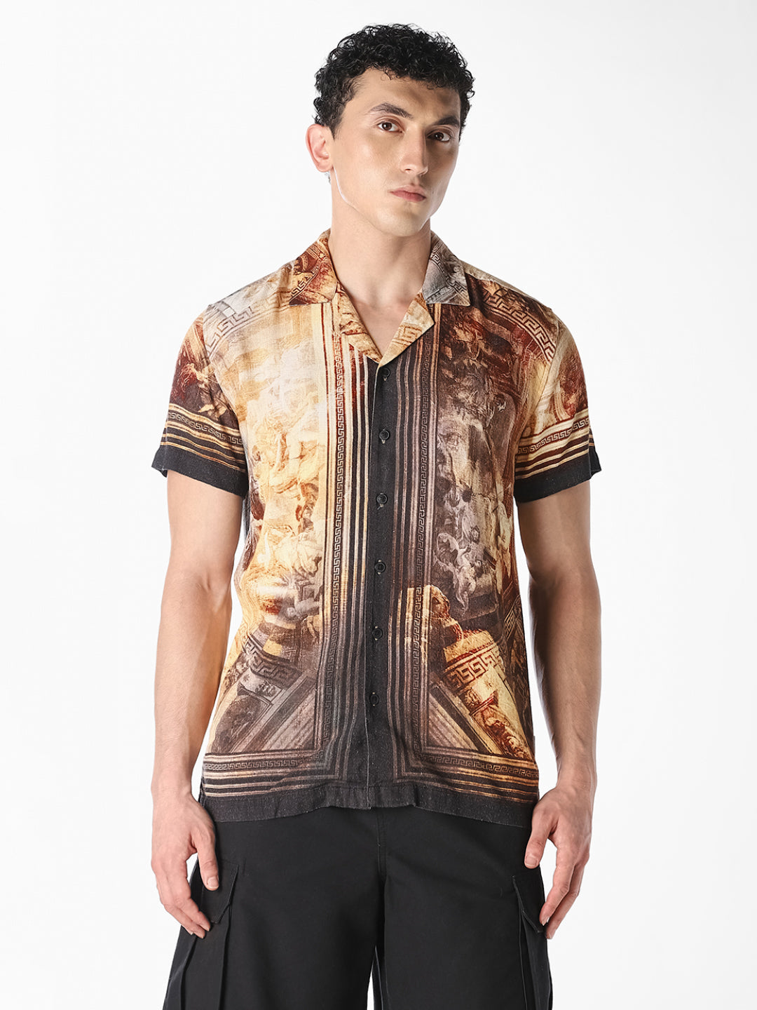 Brown Printed Resort Shirt