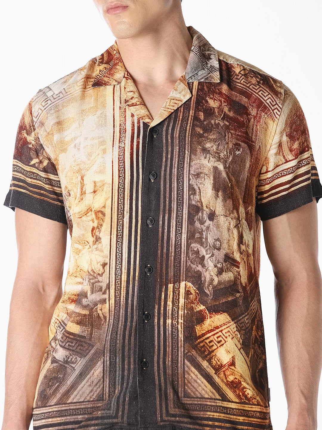 Brown Printed Resort Shirt