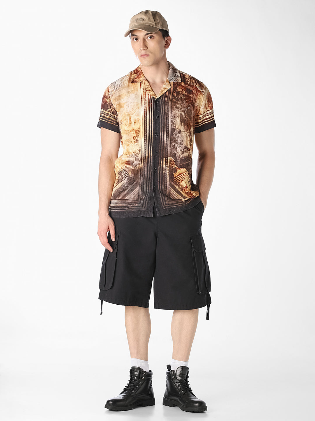 Brown Printed Resort Shirt