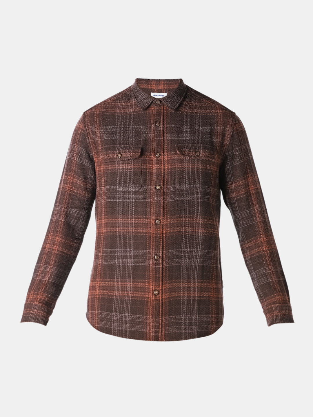 Brown Check Print Shirt