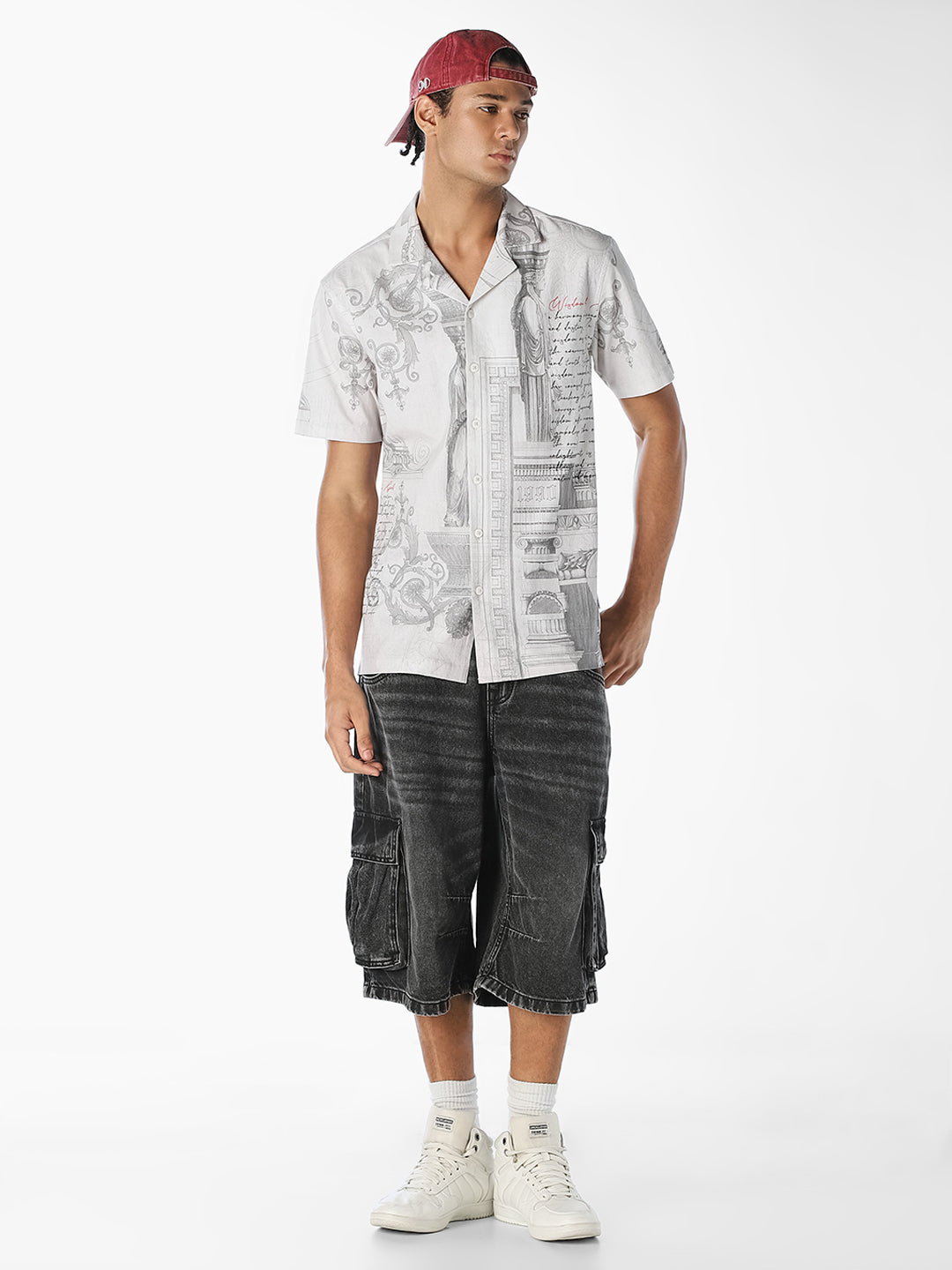 White Printed Resort Shirt