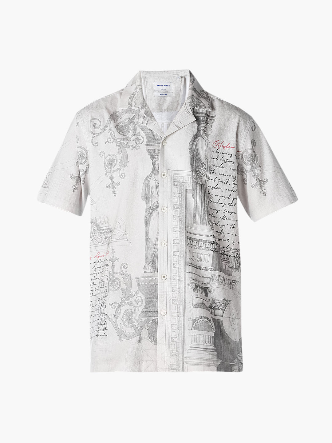 White Printed Resort Shirt