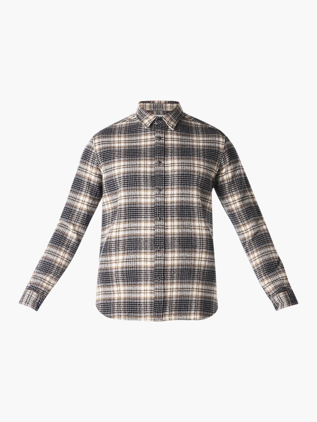 Grey Check Print Shirt