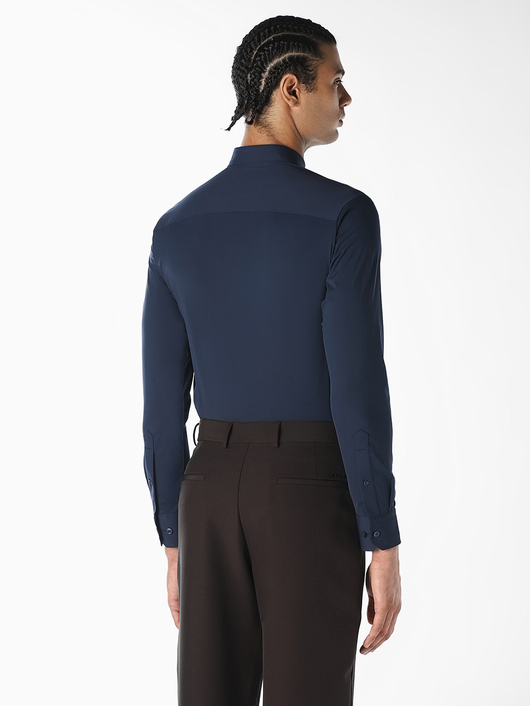 Navy Blue Formal Regular Fit Shirt