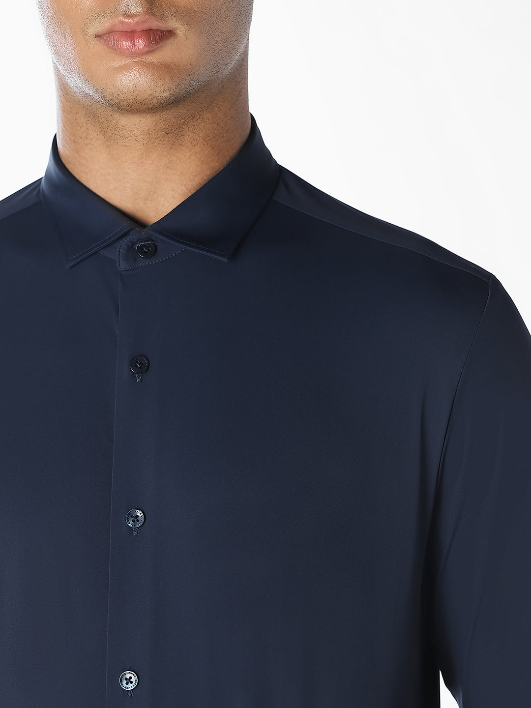 Navy Blue Formal Regular Fit Shirt