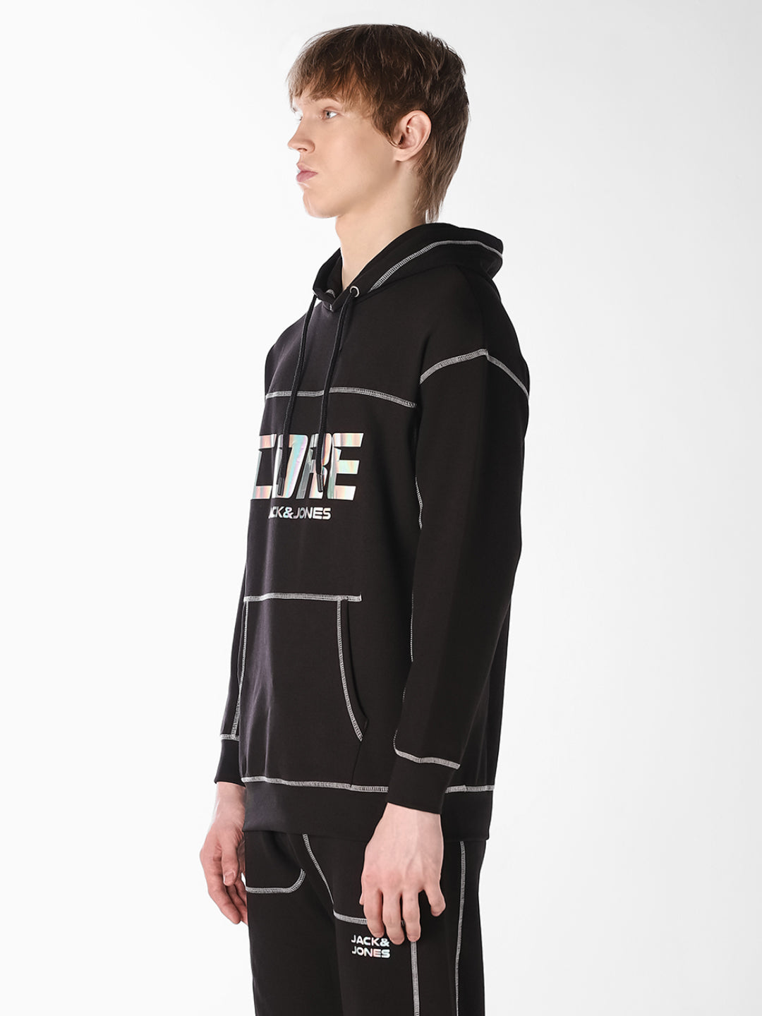 Drop Shoulder Printed Hoodie
