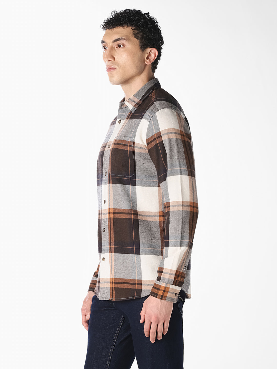Brown Checked Shirt