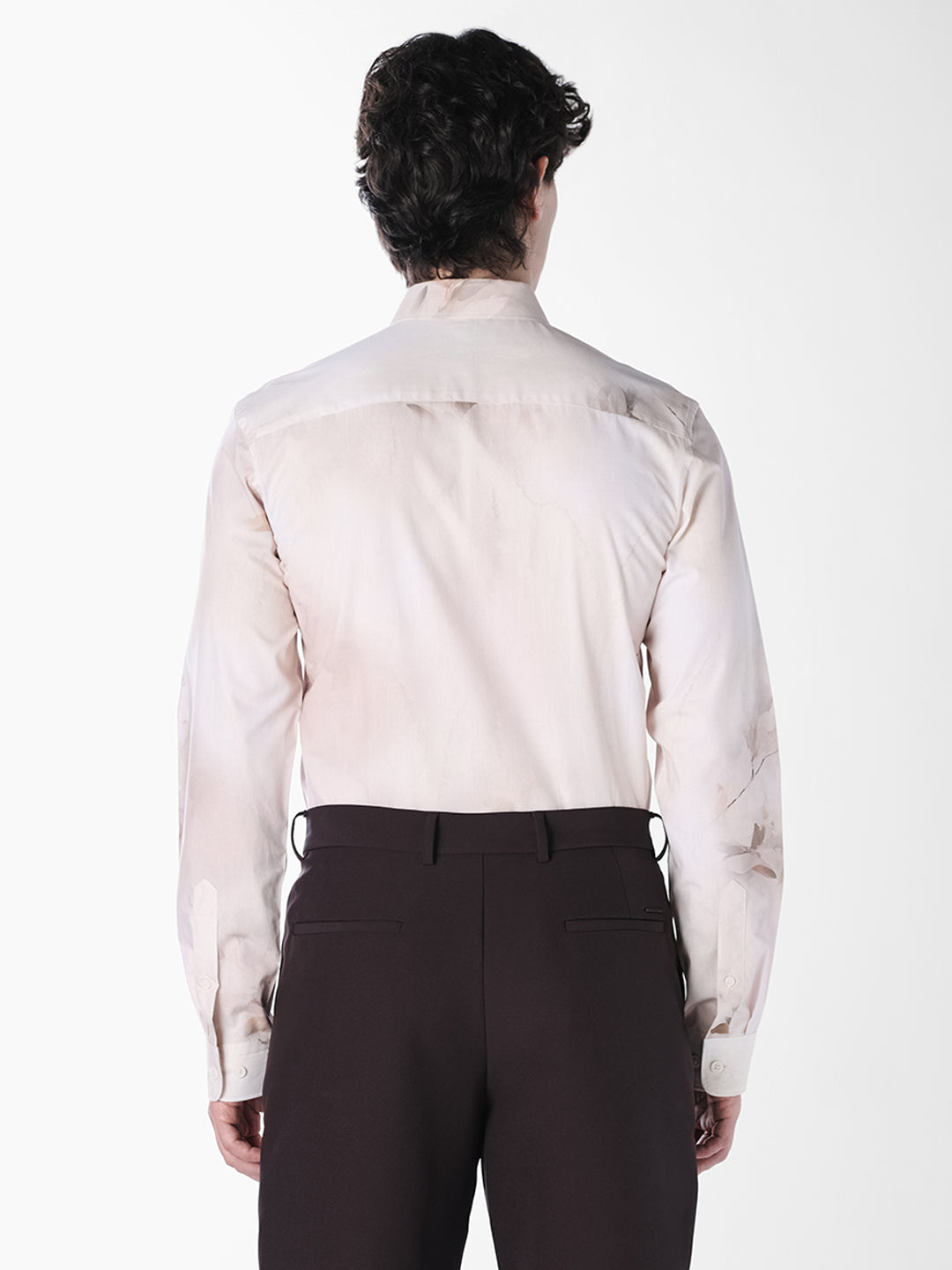White Floral Slim Fit Shirt