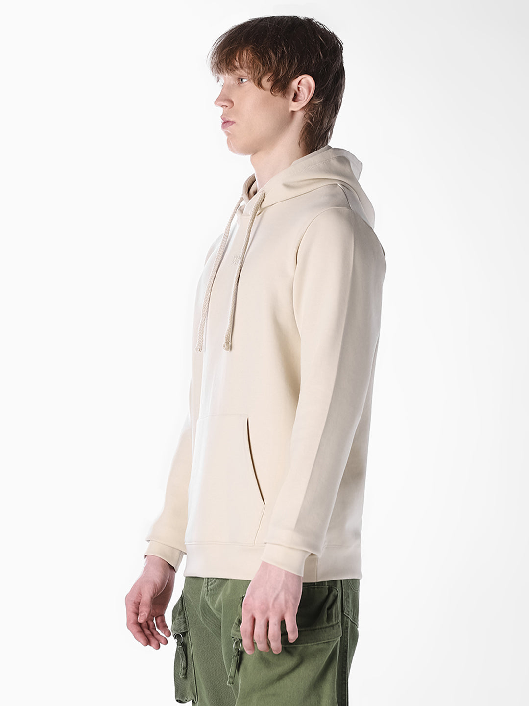 White Solid Regular Fit Pullover